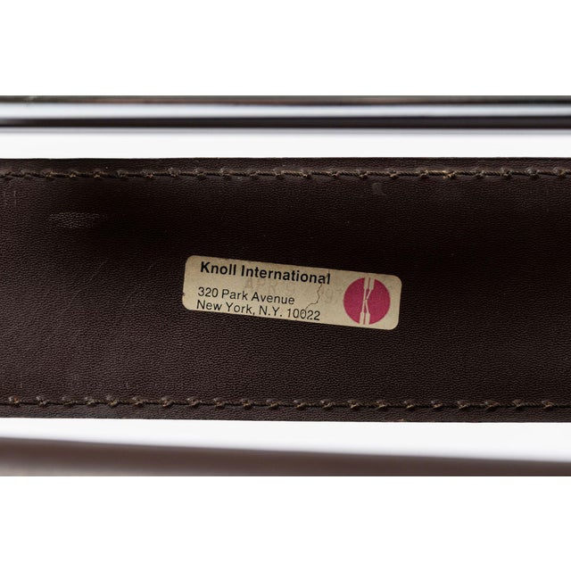 Mid Century Dark Brown Leather Wassily Arm Chairs by Marcel Breuer for Knoll, Signed, 1960s For Sale - Image 11 of 13