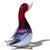 Murano Vintage Murano Sommerso Red Purple Blue Gold Flecks Italian Art Glass Bird Figurine With Original Label For Sale - Image 4 of 10