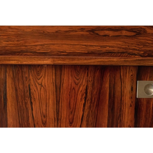 Vintage Rosewood Danish Modern Dry Bar Credenza Cabinet For Sale - Image 12 of 13