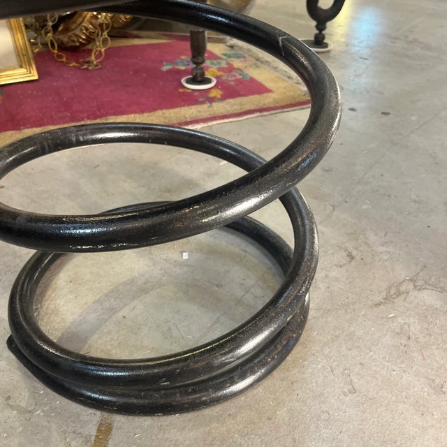 Metal Helix Co Industrial Spring and Leather Chair Stool Vintage For Sale - Image 7 of 7