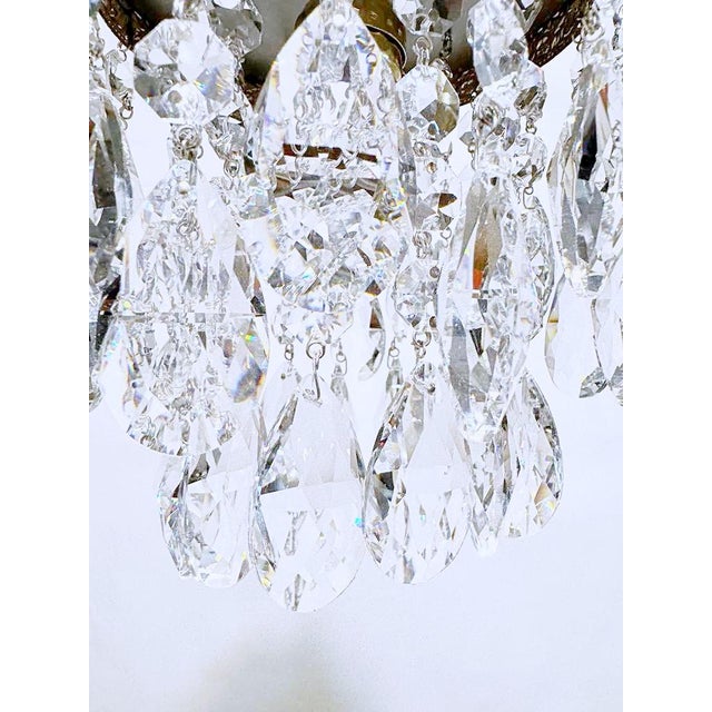 1950s Italian Brass Upside Down Layered Cake Chandelier For Sale - Image 4 of 4