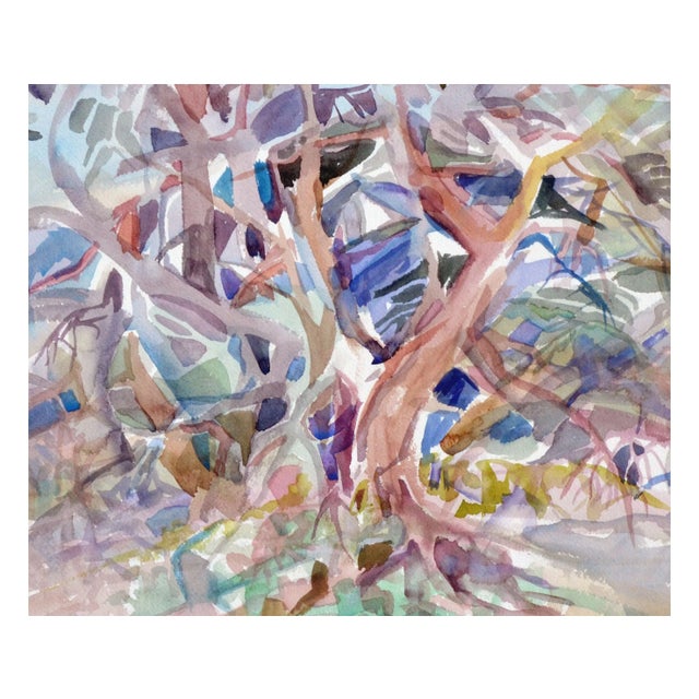 American Abstracted Forest Landscape by Virginia J Hughins For Sale - Image 3 of 4