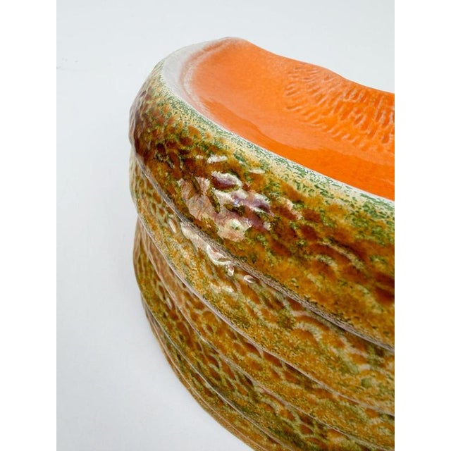 Mid-Century Italian Hand-Painted Majolica Melon Slice Serving Plates, 1960s, Set of 6 For Sale - Image 16 of 18