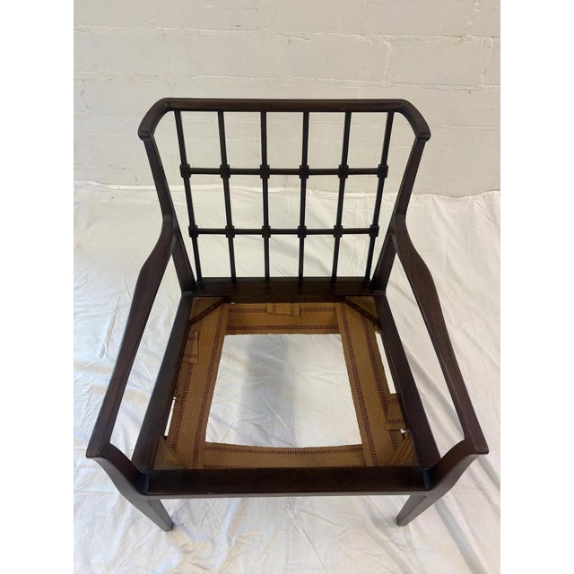 Vintage Chippendale Style Open Arm Lounge Chair Frame For Sale - Image 4 of 12
