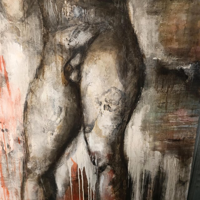 Pair of Abstract Figurative Nude, 1960, Oil on Canvas For Sale - Image 9 of 10