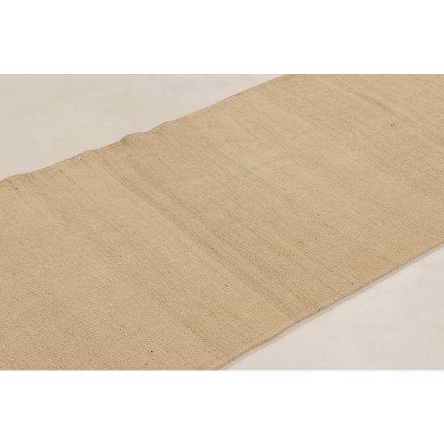 Rug & Kilim Rug & Kilim's Contemporary Minimalist Rez Kilim Runner in Soft Beige Hues For Sale - Image 4 of 9