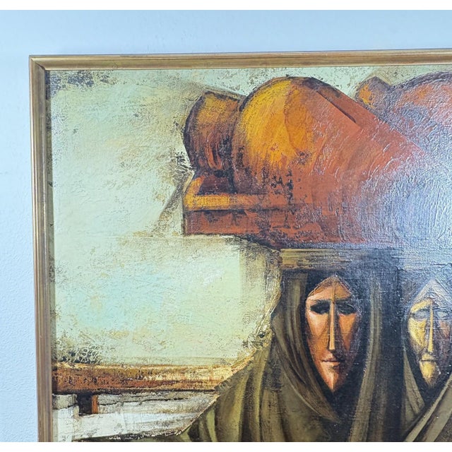 "A Thousand Words" – Mid-Century Spanish Expressionist Oil on Canvas (1968) For Sale - Image 4 of 9