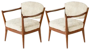 Set of Mid-Century Sheepskin Lounge Chairs, 1960s