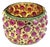 Bochic "Capri" 167 Carat Multi Ruby & Emerald Cuff Set In 18K Gold & Silver For Sale