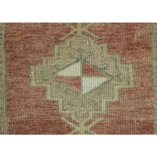 Turkish Mini Rug Oriental Hand Knotted Vintage Rug 1'6" x 3'6" #16507 For Sale - Image 4 of 8