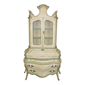 Bright and Beautiful Italian-Made Rococo Paint Decorated Secretary Desk