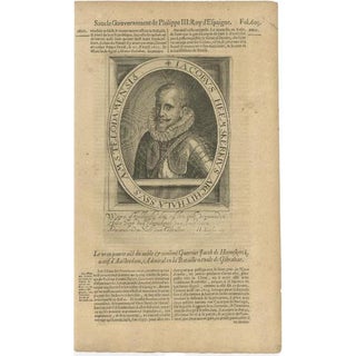 Dutch Navigator and Admiral Van Jakob Vanheemskerk, 1618, Paper For Sale