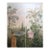 36" * H96" * 2ps, Hand-Painted Morandi Misty Classical Garden Tropical Bird & Foliage Wall Mural, Neoclassical Tropical Landscape Mural For Sale
