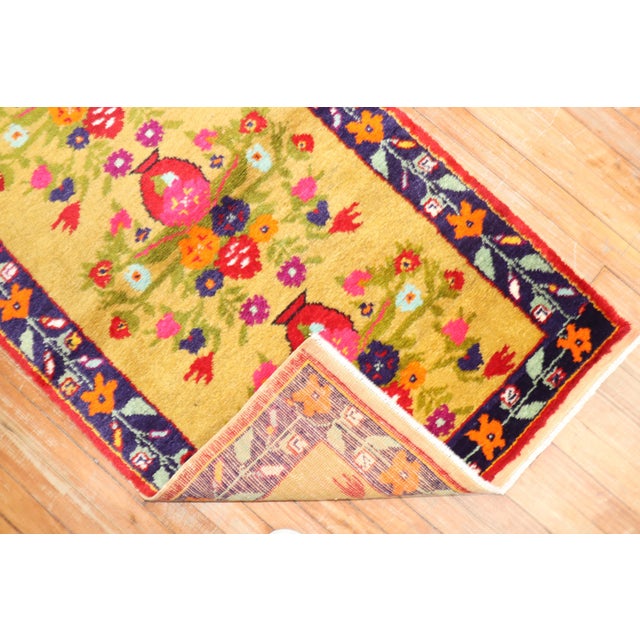 Mid 20th Century Floral Turkish Konya Rug - 2'7" x 4'2" For Sale - Image 9 of 18