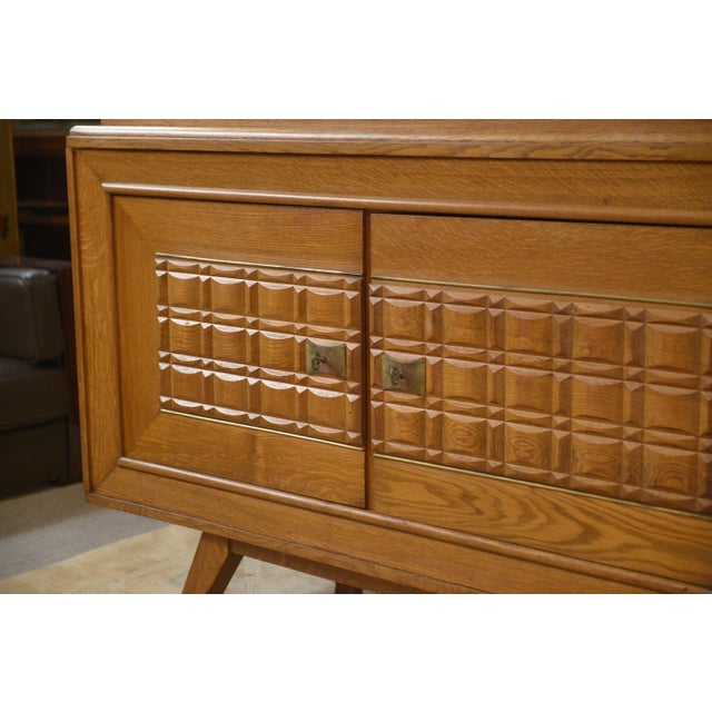Brutalist Oak Buffet, 1960s For Sale - Image 10 of 13