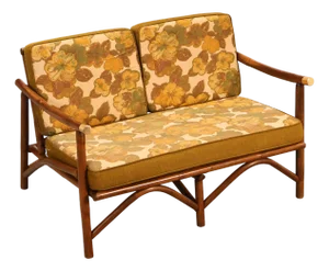 Vogue Coastal Vintage Rattan Bamboo Loveseat