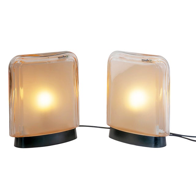Mid-Century Modern Vintage Murano Glass Table Lamps from Murano Due, 1980s, Set of 2 For Sale - Image 3 of 7