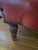 19th Century Traditional Tufted Oxblood Red Leather Library Chair With Custom Seat Cushion For Sale - Image 4 of 4