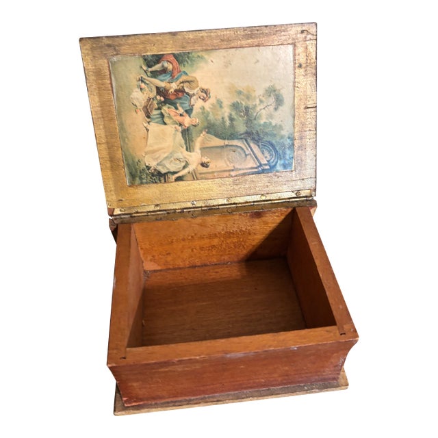 Antique Wooden Book Box For Sale