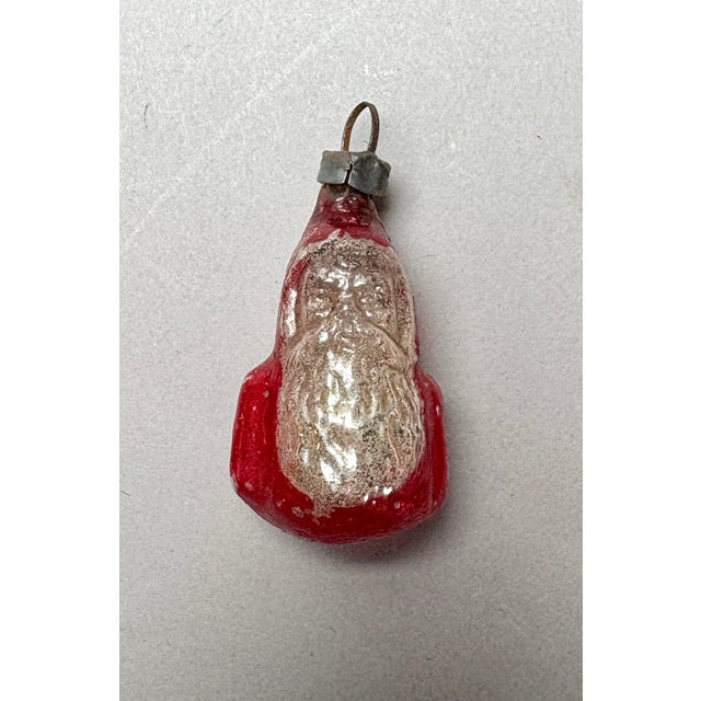 Glass Collection of 8 Antique German Mercury Glass Santa Claus Christmas Ornaments, C. 1920–1940 For Sale - Image 7 of 18