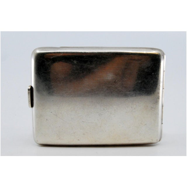 Plain Silver Matchbook with Gold Interior and Hinged Lid For Sale - Image 3 of 11