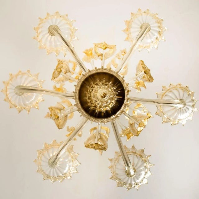 Large Venetian Chandelier in Gilded Murano Glass from Barovier, 1950s For Sale - Image 10 of 18