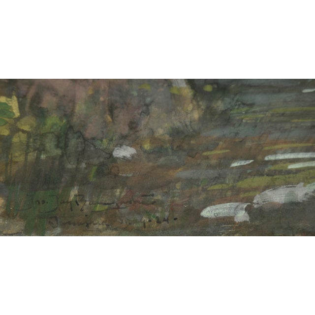 Lady by the Pond, 1920's Art Nouveau Nude Figurative Landscape by John Jay Baumgartner For Sale - Image 4 of 10