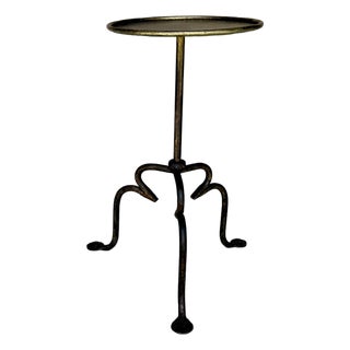 Vintage-Inspired Spanish Iron Drinks Table on a Tripod Base For Sale