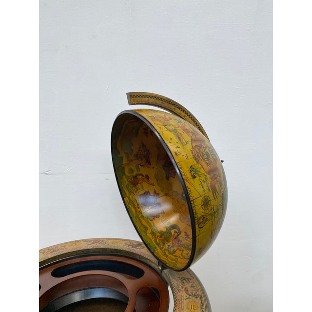 Vintage Rolling Wooden Globe Bar, Italy, 1960 For Sale - Image 4 of 14