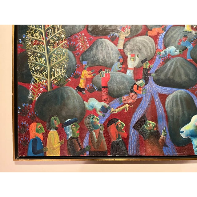 1970 Original Oil on Canvas Painting by Hungarian Artist Tamás Galambos For Sale - Image 4 of 9