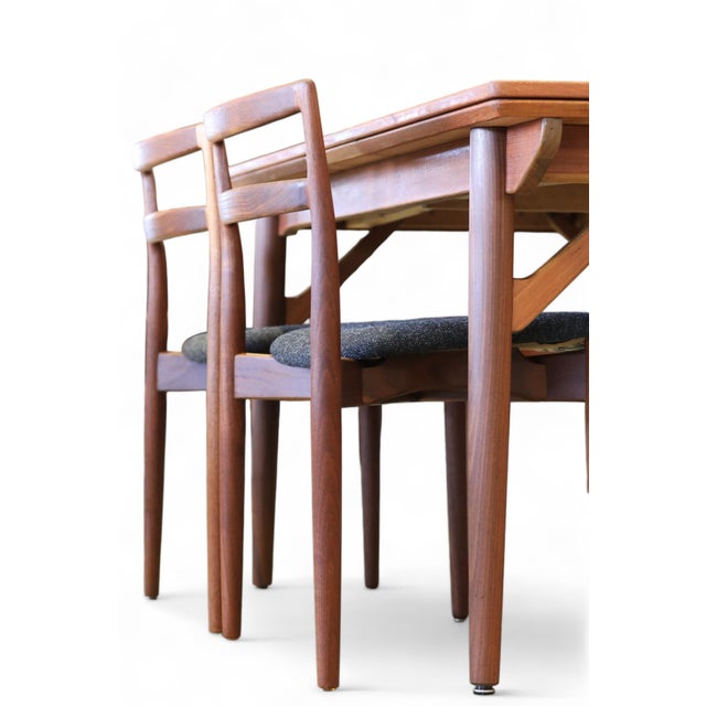 A set of four chairs designed by Harry Østergaard for A/S Randers Møbelfabrik The model has a low back and makes it very...