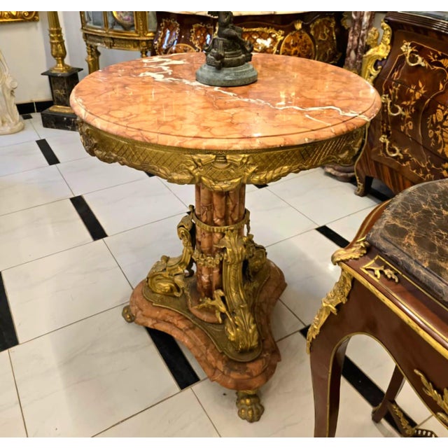 Bring timeless European elegance into your home with this stunning Luxury Pink Marble Side Table, featuring a beautiful...