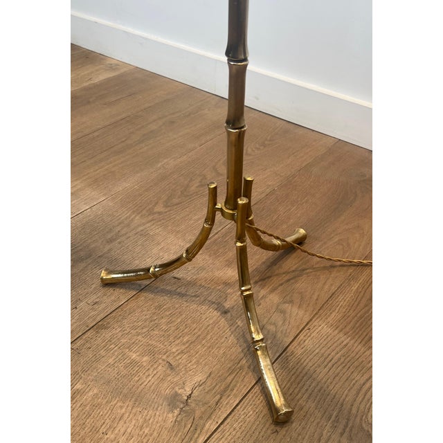 1940s Bronze Faux Bamboo Floor Lamps by Maison Bagués - a Pair For Sale - Image 11 of 12