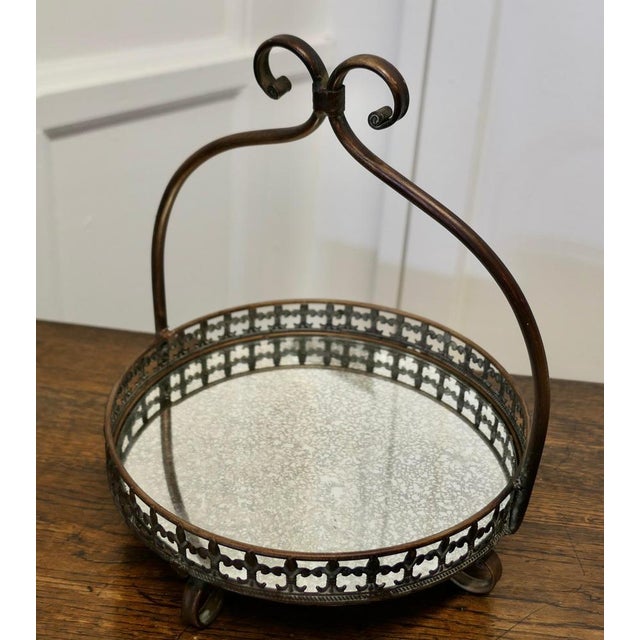 French Copper and Mirrored Bottomed Cake Stand, 1950s For Sale - Image 6 of 8