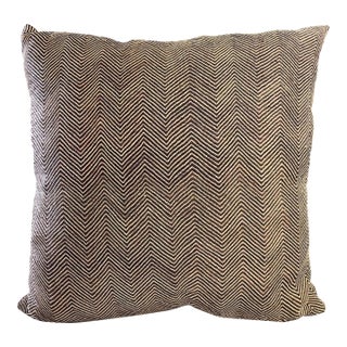 Vintage Lg Kuba Kasai Velvet Raffia Textile Pillow 22.5" by 23" For Sale