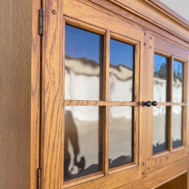 Hooker Furniture Oak Executive Cabinet Hutch With Power Panel, 1990s For Sale - Image 15 of 16