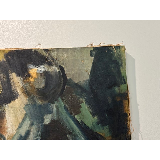 Mid-20th Century Abstract Expressionist Female Nude Oil Painting on Canvas For Sale - Image 10 of 15