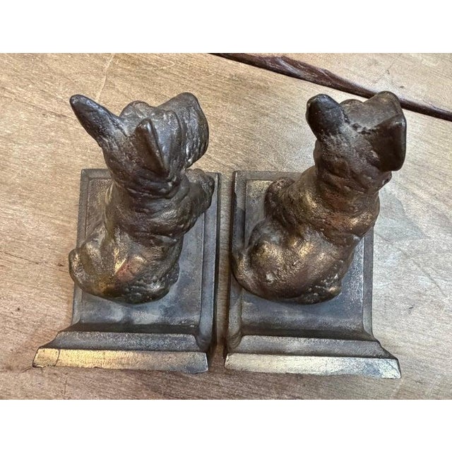 1940s 1940s Scottie Bookends in Brass & Iron For Sale - Image 5 of 7