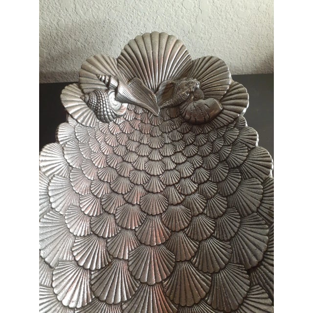1994 Arthur Court Seashell Motif Aluminium Oval Bowl For Sale In Dallas - Image 6 of 8