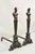 Antique French Renaissance Revival Large Figural Bronze Man and Woman Bust Andirons - a Pair. Item features a large...