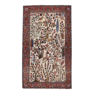 Galerie Shabab Collection Mid-20th Century Persian Tabriz Pictorial Throw Rug