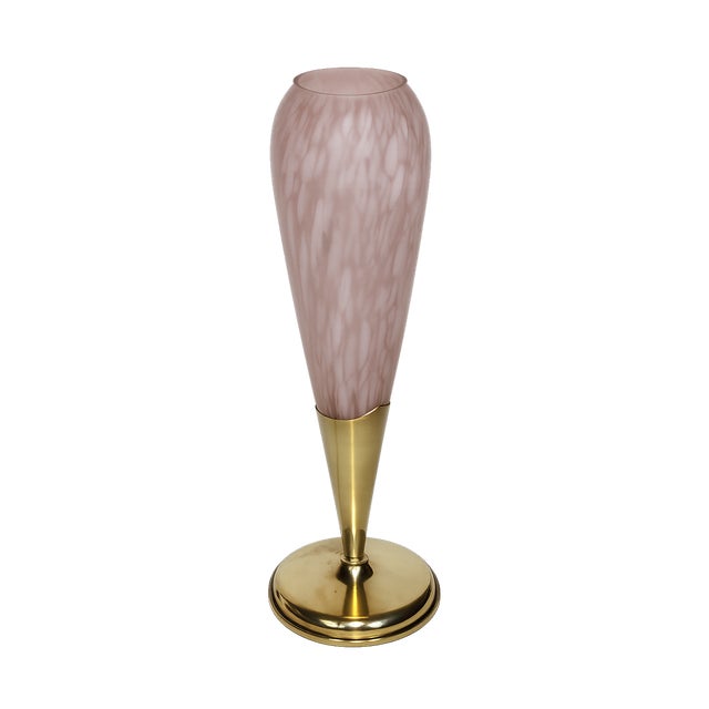 Modern Table Lamp in Brass and Glass, 1960s, in Very Good conditions. Designed 1960 to 1969 European Plug (up to 250V).The...