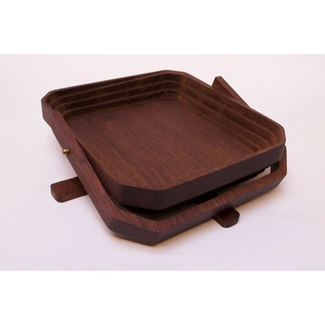 Mid-Century Modern Vintage De Bastiani Collapsible Wooden Basket For Sale - Image 3 of 13