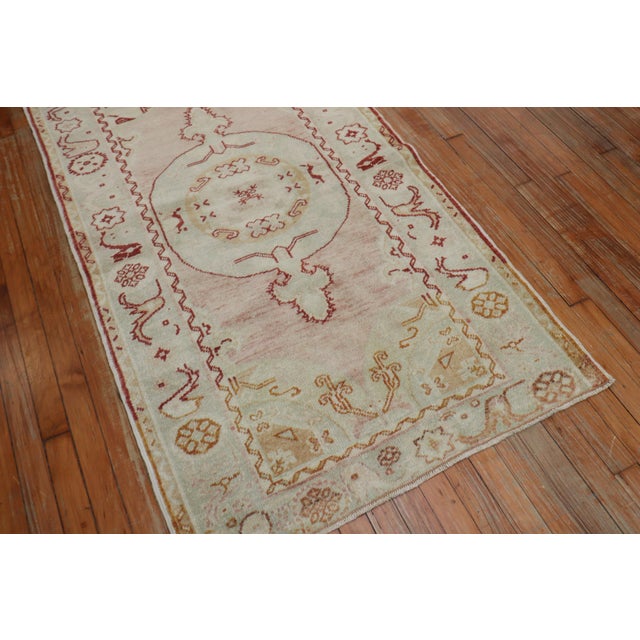Vintage Zabihi Collection Turkish Anatolian Small Pink Red Rug - 3'1" x 5'8" For Sale - Image 4 of 8