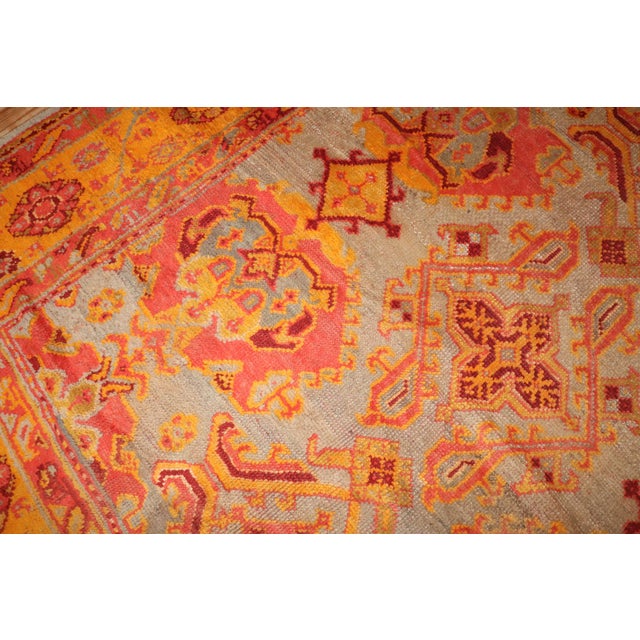 Textile Zabihi Rug Collection Exotic Oversize 20th Century Antique Turkish Oushak Rug For Sale - Image 7 of 10
