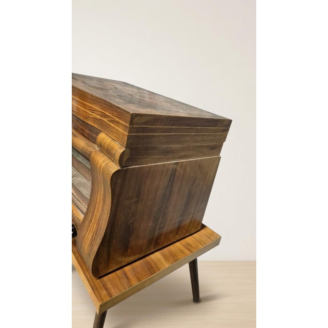 Vintage Art Deco Radio Gramophone Cabinet with Garrard R.C.72 Record Changer and Wooden Case, 1940s For Sale - Image 10 of 16