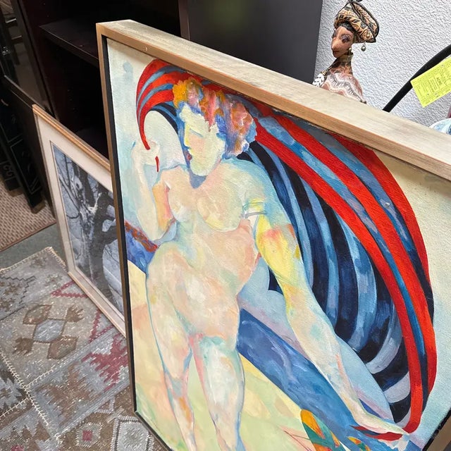 Circa 1978 Joanne Landis Beach Dancer Original Painting, Signed For Sale - Image 4 of 11