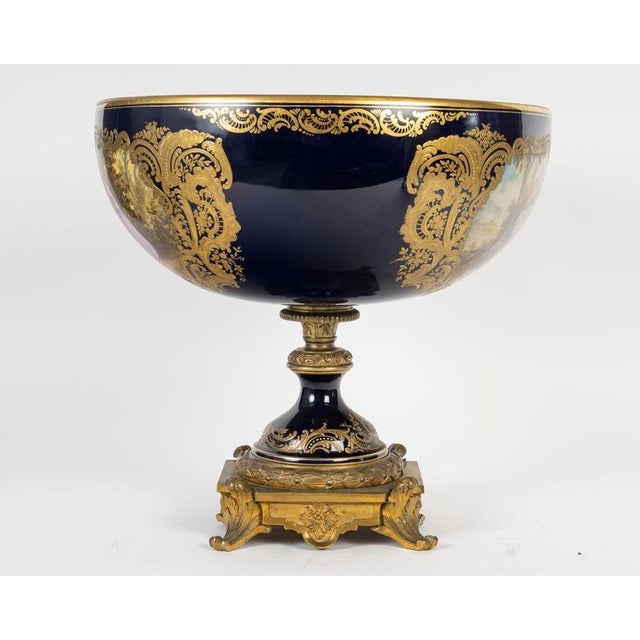 Metal Large Napoleon III Porcelain Cup and Centrepiece from Sèvres, 19th Century For Sale - Image 7 of 11
