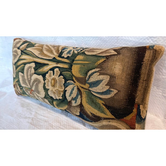 Renaissance 16th Century Brussels Floral Tapestry Pillow For Sale - Image 3 of 7