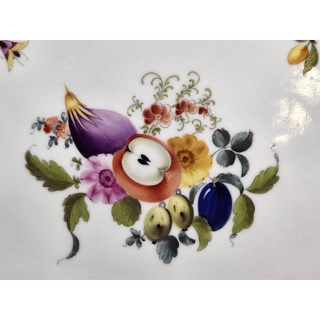 1920s Antique Fruit Bouquet Porcelain Ribbon Tray from Herend, 1920s For Sale - Image 5 of 11